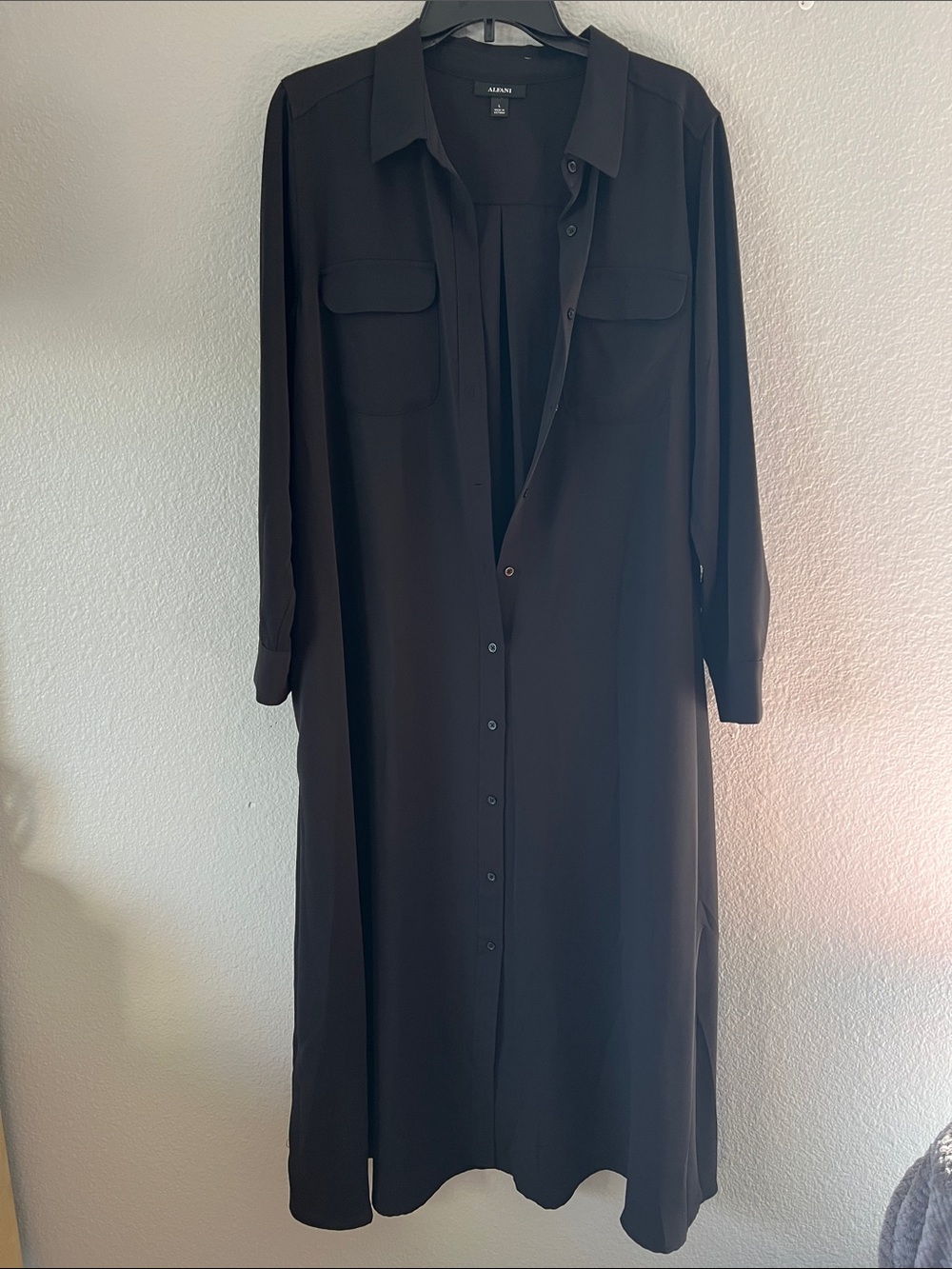 Alfani Black Midi Shirt Dress